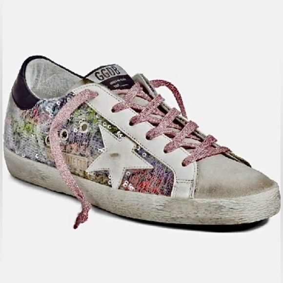 GOLDEN GOOSE-GGDB Rainbow 🌈 Sneakers with Pink Laces🩷, Size 6 - Picture 3 of 11